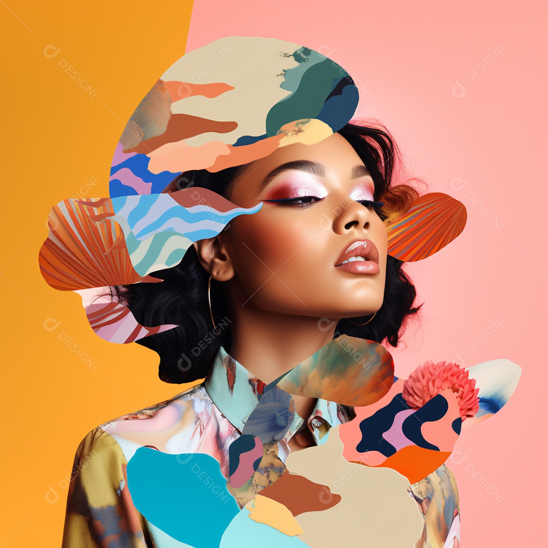 Mulher linda jovem negra sobre fundo isolado