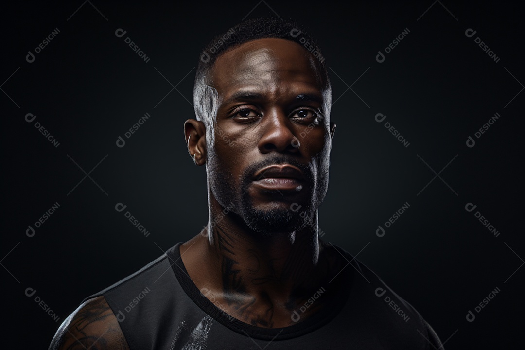 Homem jovem negro sobre fundo isolado