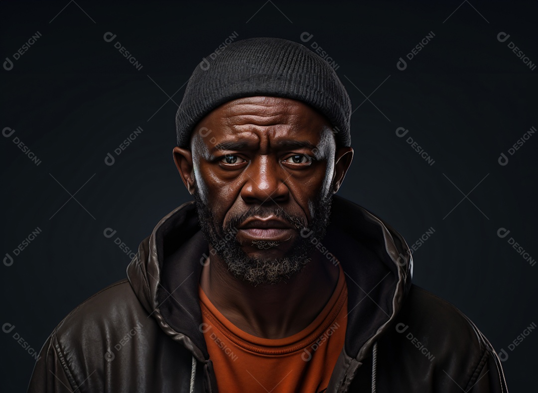 Homem jovem negro sobre fundo isolado