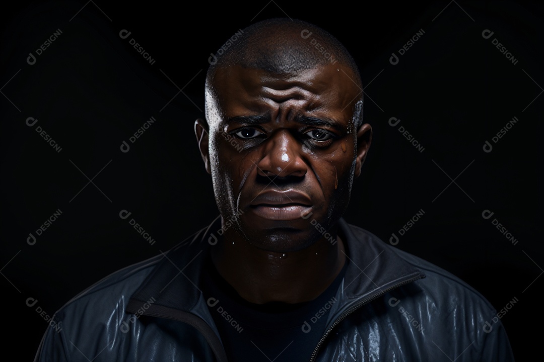 Homem jovem negro sobre fundo isolado