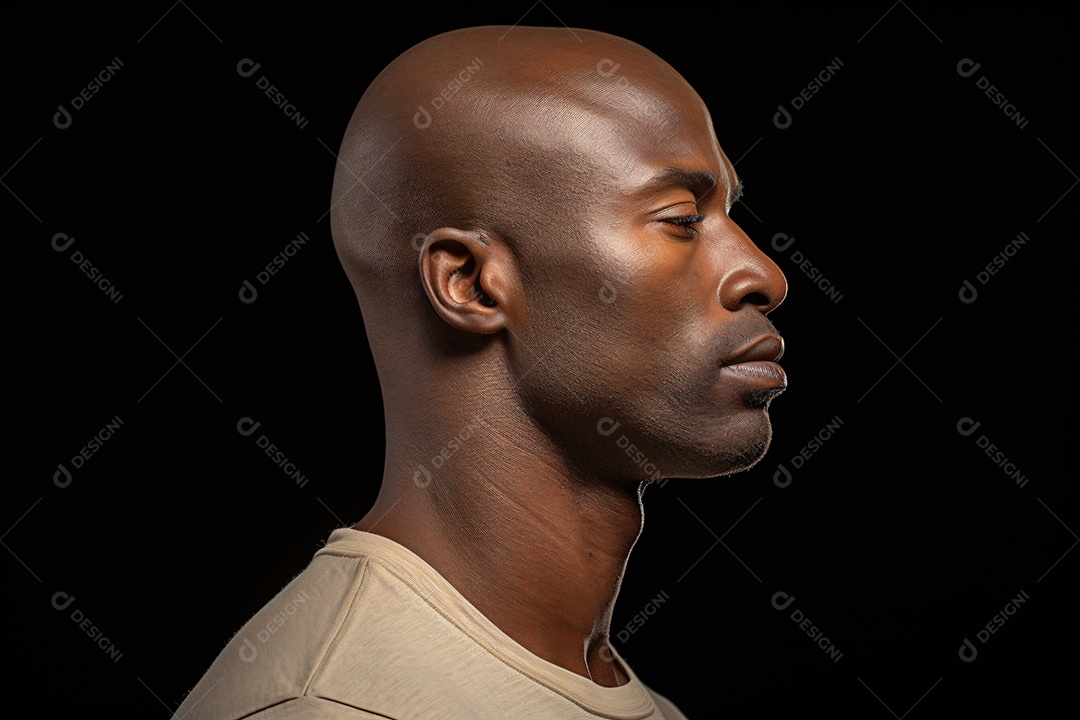 Homem jovem negro sobre fundo isolado