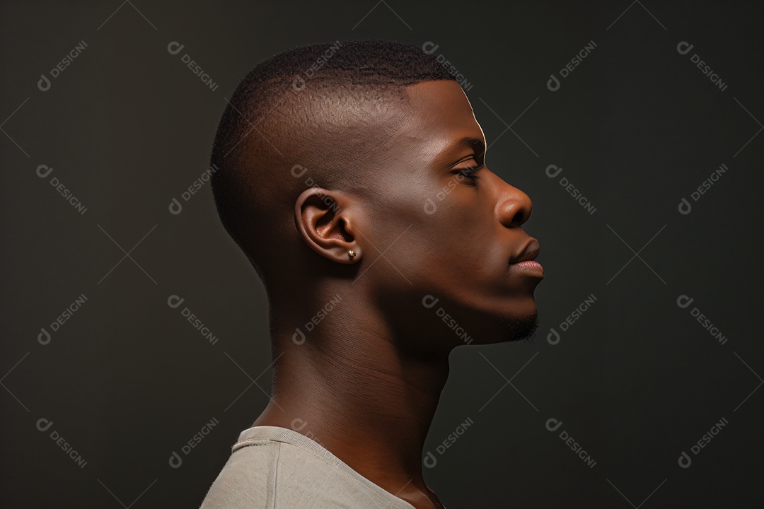 Homem jovem negro sobre fundo isolado