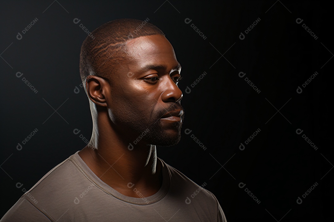 Homem jovem negro sobre fundo isolado