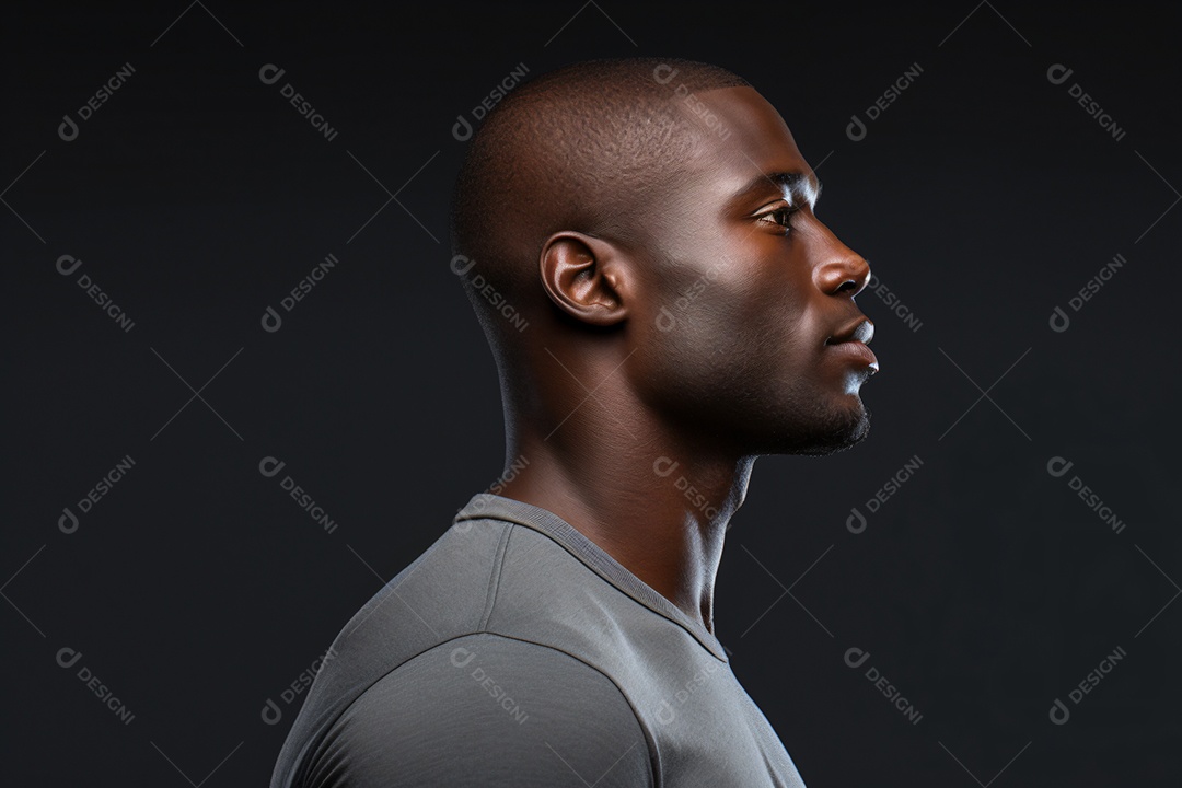 Homem jovem negro sobre fundo isolado