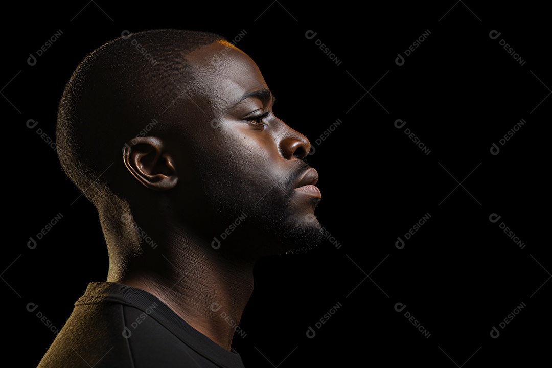 Homem jovem negro sobre fundo isolado