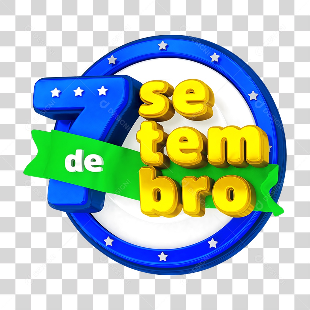 Selo 3D 7 de Setembro PNG Transparente