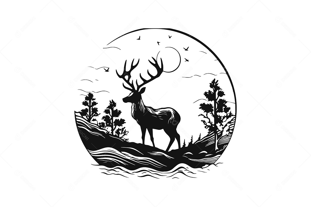 Modelo de Logo de Animal Desenho Vetor EPS + AI Editável