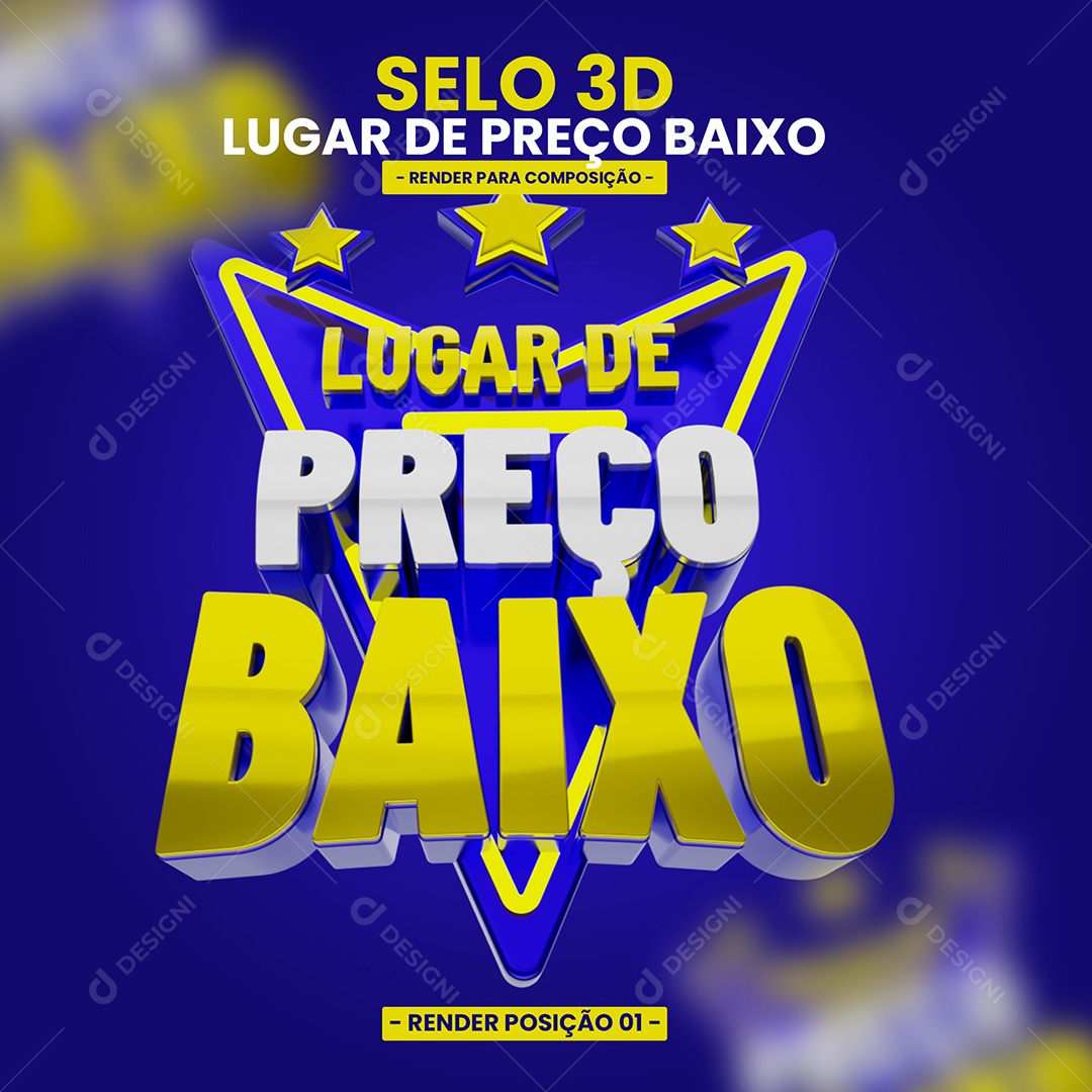 Selo 3D Lugar De Preço Baixo Para Composição PSD