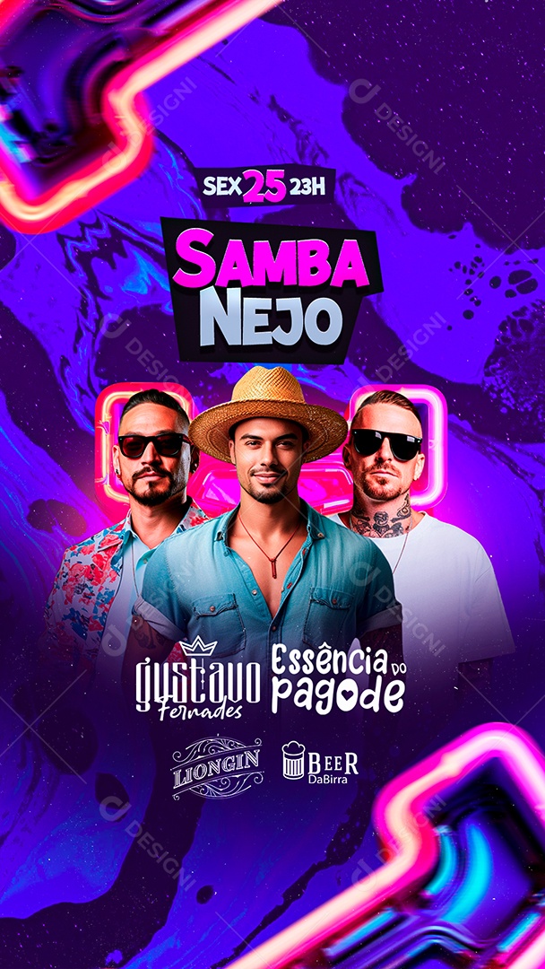 Story Flyer Samba Nejo Gustavo Fernades Essência Do Pagode Social Media PSD Editável