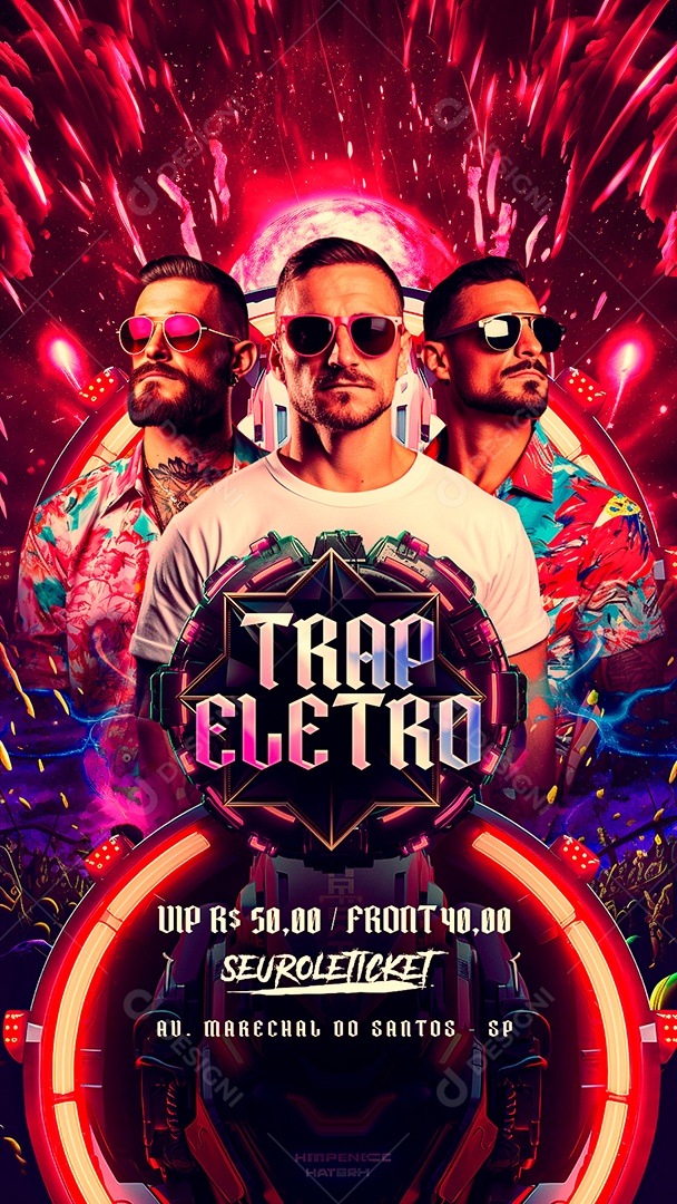 Story Flyer Trap Eletro Social Media PSD Editável