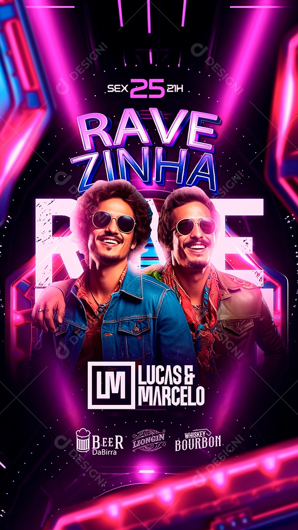Story Flyer Ravezinha Lucas & Marcelo Social Media PSD Editable