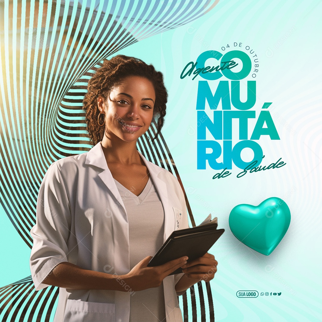 Dia do Agente Comunitário de Saúde 4 de Outubro Social Media PSD Editável