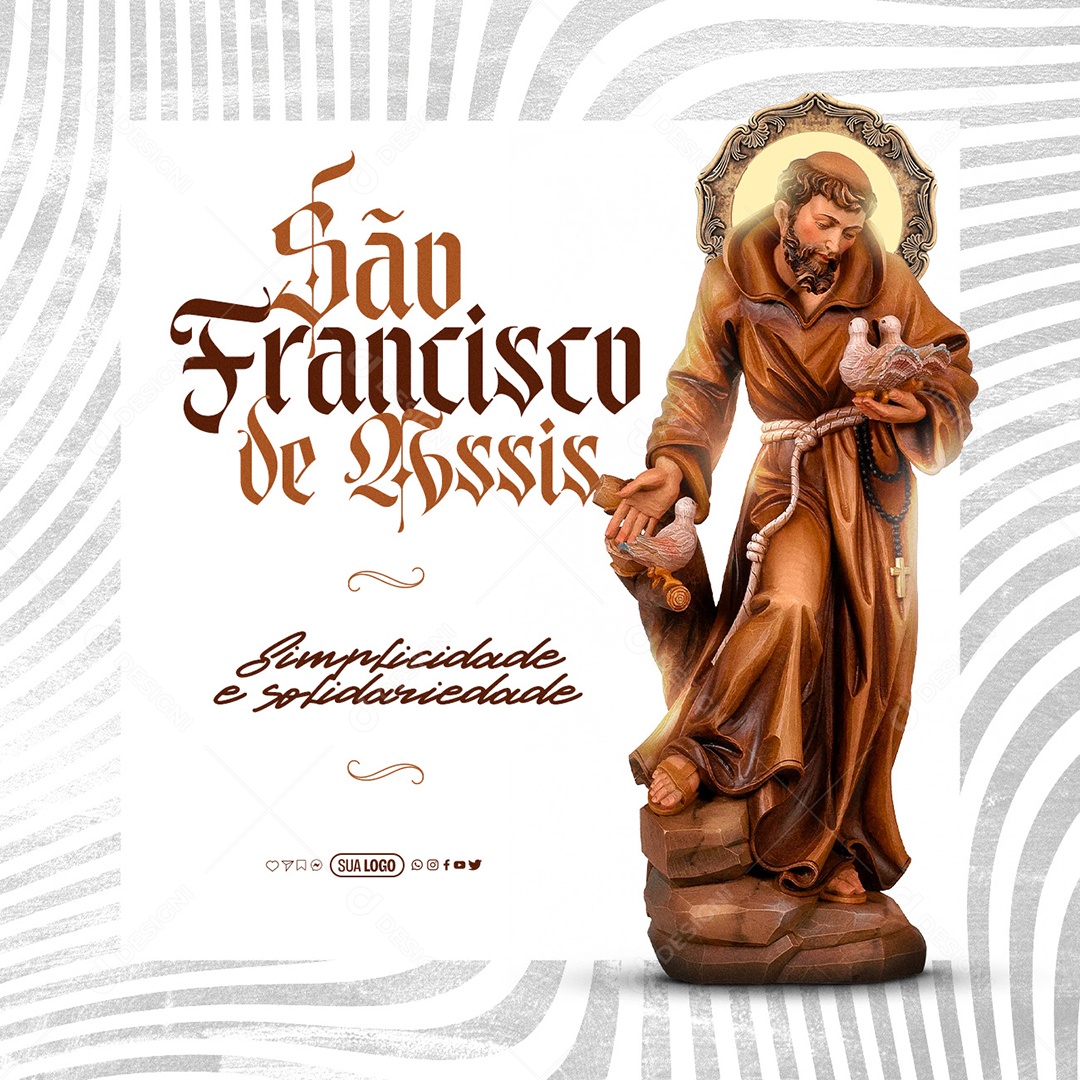 Dia De São Francisco de Assis 04 de Outubro Simplicidade e Solidariedade Social Media PSD Editável