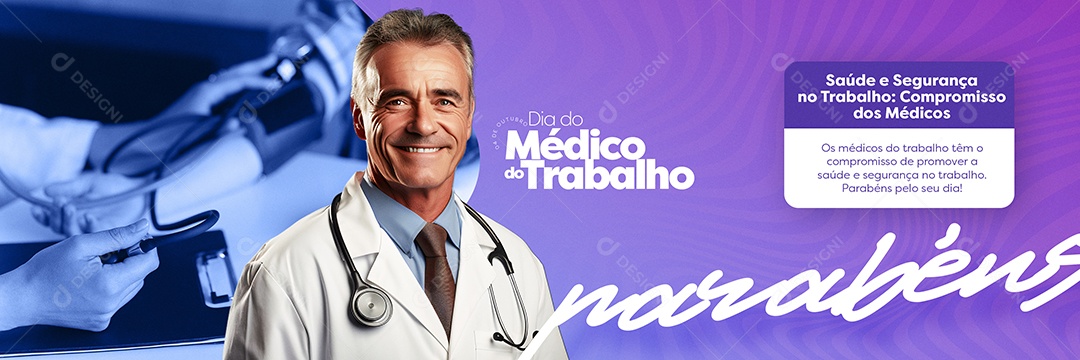 Carrossel Dia do Médico do Trabalho 04 de Outubro Parabéns Social Media PSD Editável