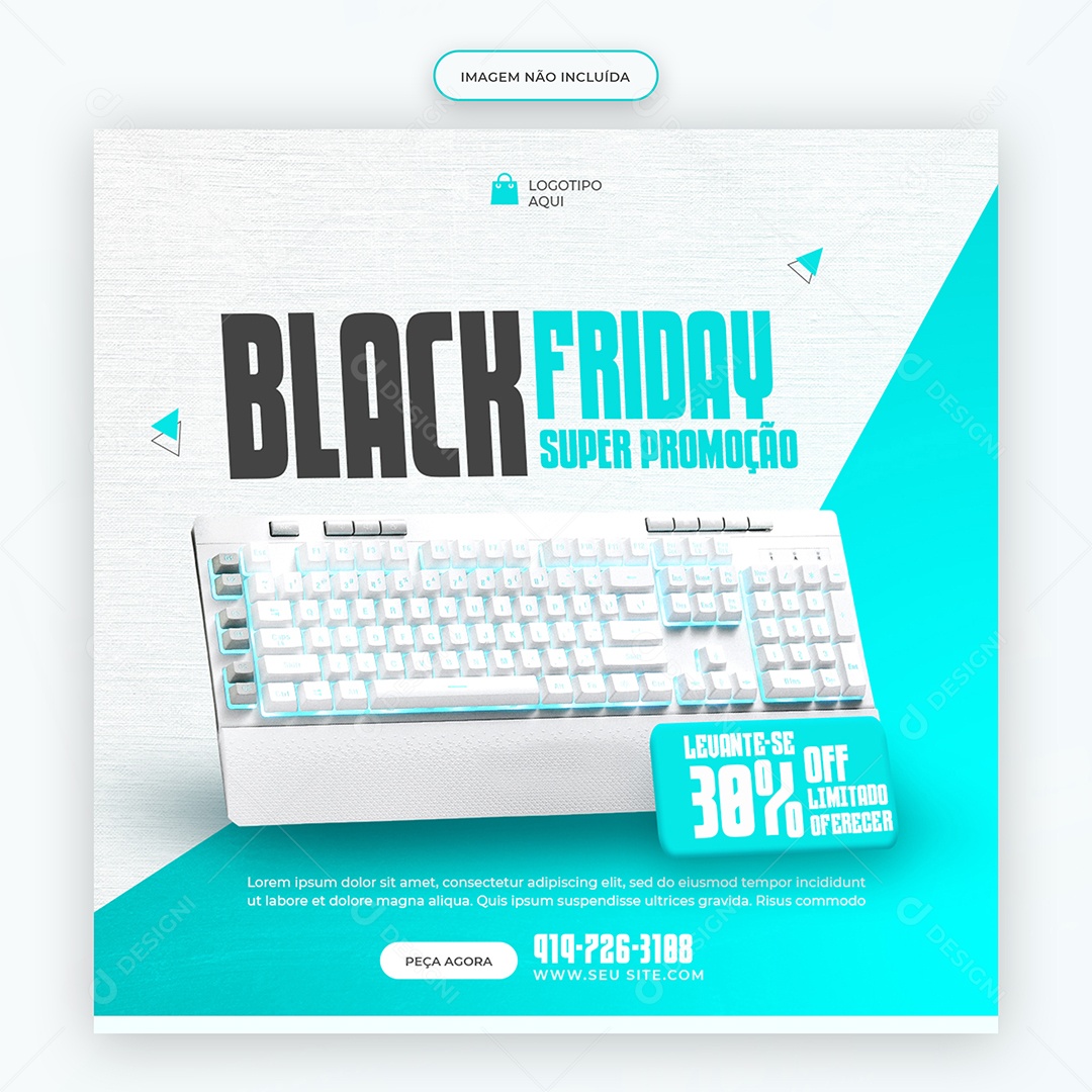 Social Media Black Friday Super Promoção Teclado PSD Editável