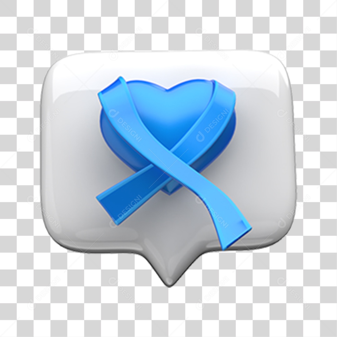 Caixa de Texto com Coração Novembro Azul PNG Transparente