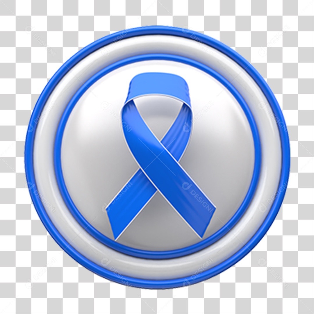 Circulo Azul Novembro Com Fita Azul PNG Transparente