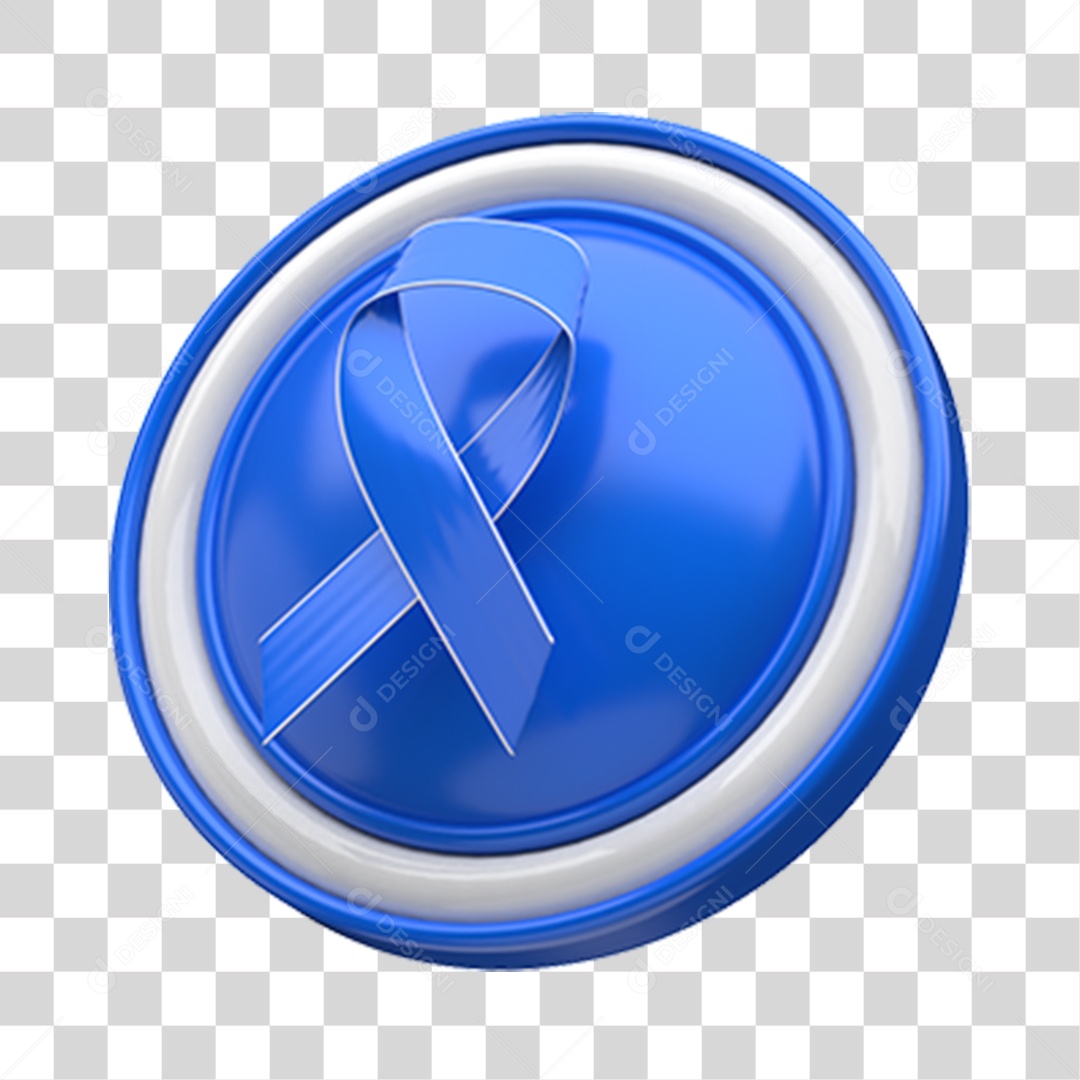 Circulo Azul Novembro Com Fita Azul PNG Transparente