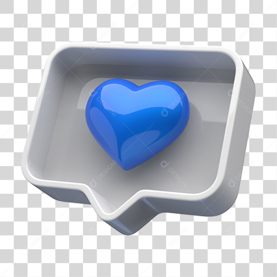 Caixa de Texto com Coração Dentro Novembro Azul PNG Transparente