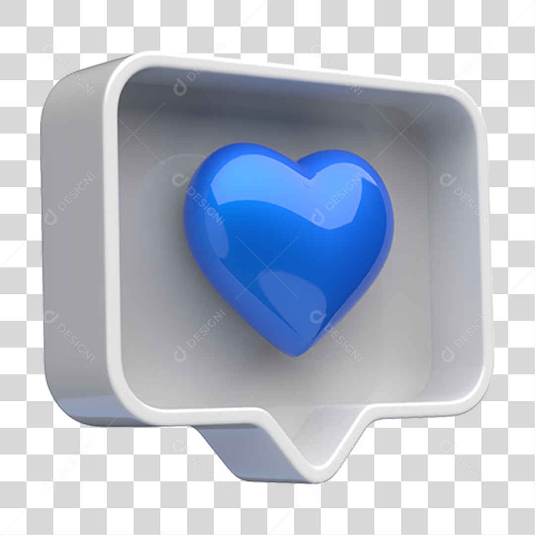 Caixa de Texto com Coração Dentro Novembro Azul PNG Transparente