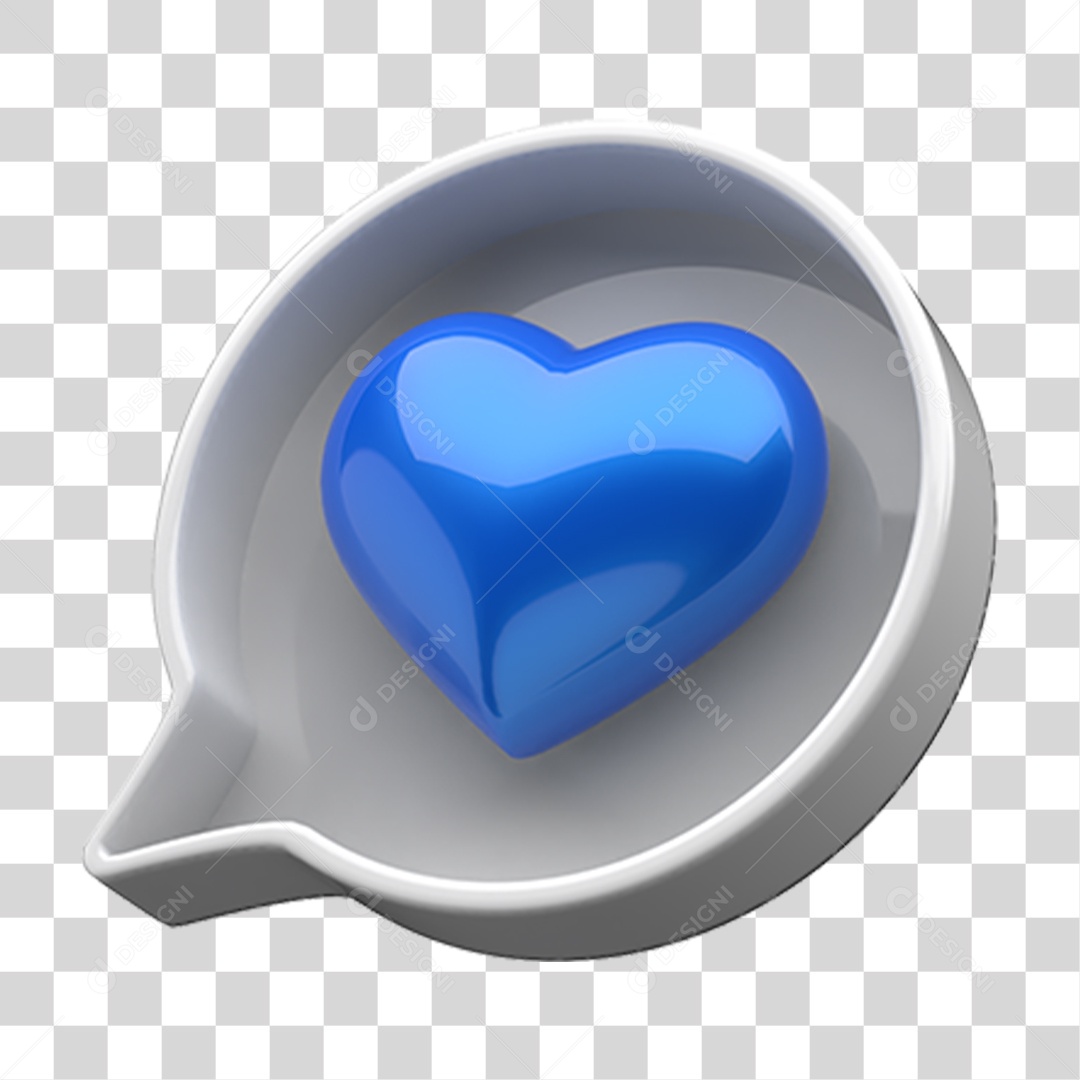 Caixa de Texto com Coração Dentro Novembro Azul PNG Transparente