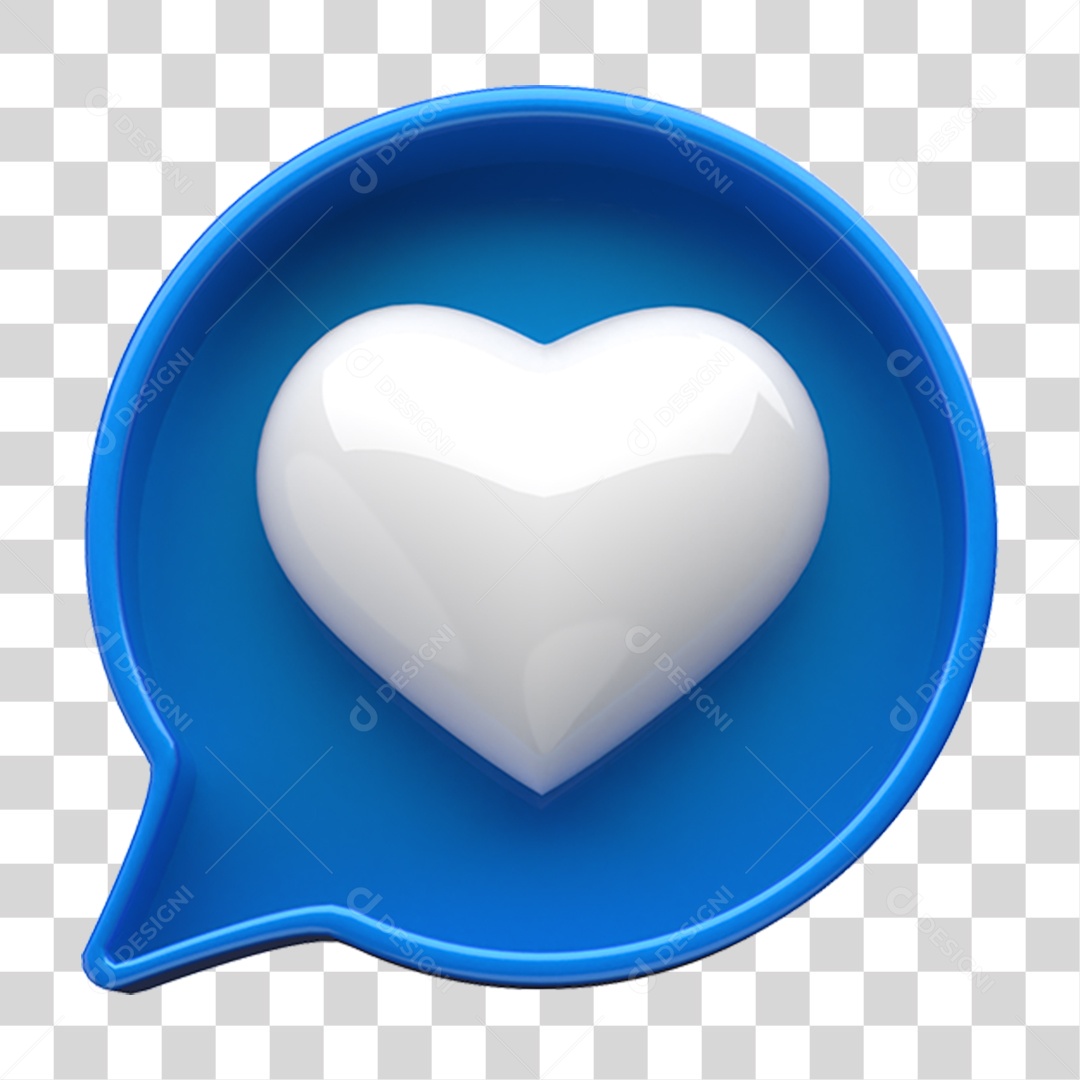 Caixa de Texto com Coração Branco Dentro Novembro Azul PNG Transparente