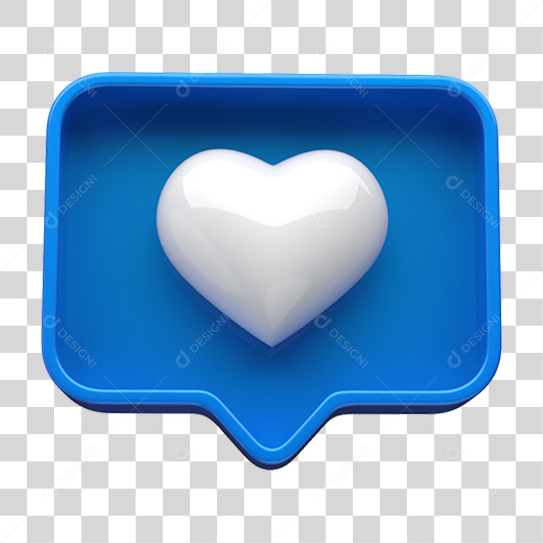 Caixa de Texto com Coração Branco Dentro Novembro Azul PNG Transparente