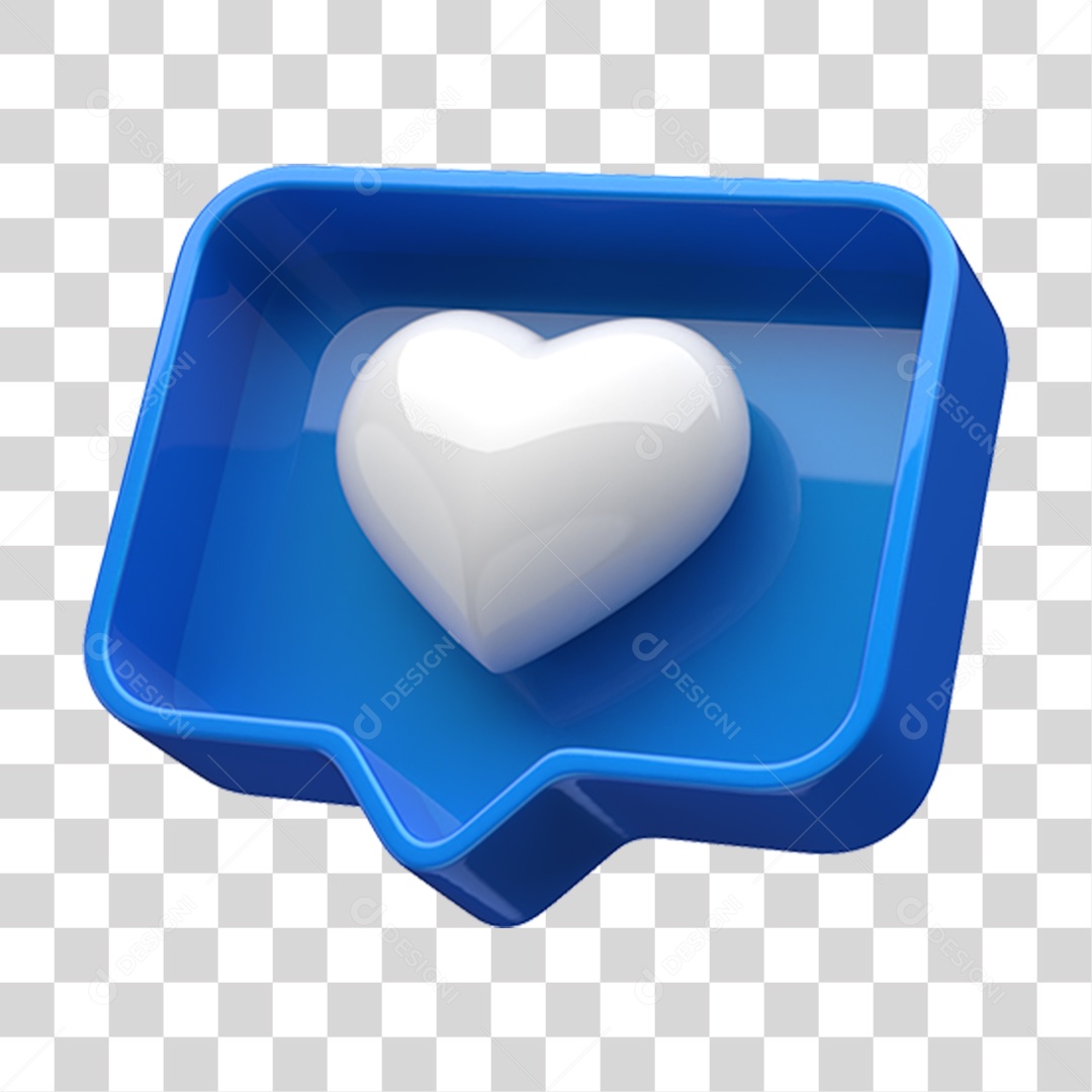 Caixa de Texto com Coração Branco Dentro Novembro Azul PNG Transparente