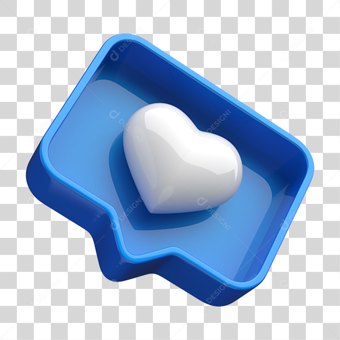 Caixa de Texto com Coração Branco Dentro Novembro Azul PNG Transparente