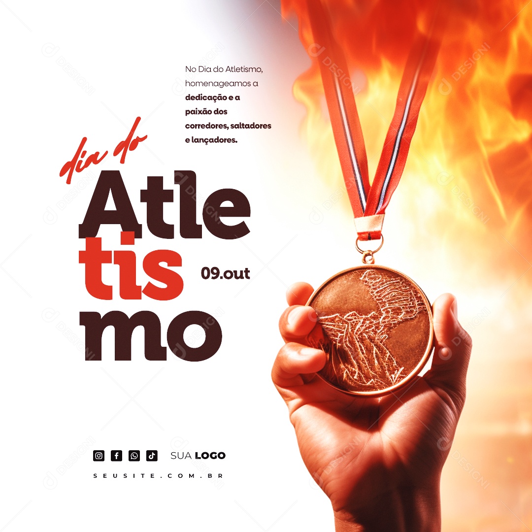 Social Media Dia do Atletismo 09 de Outubro PSD Editável