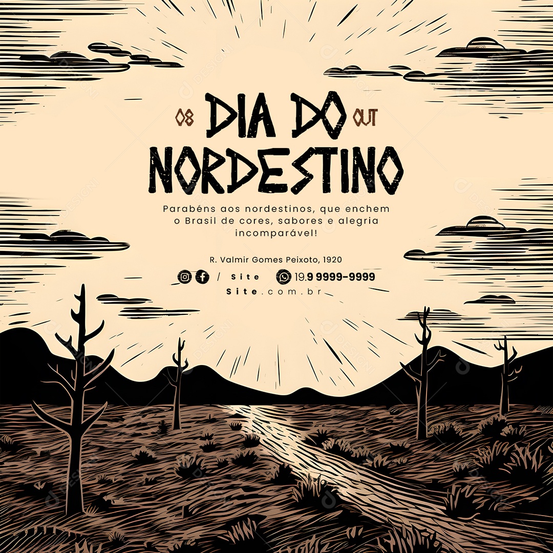 Dia do Nordestino 08 de Outubro Social Media PSD Editável