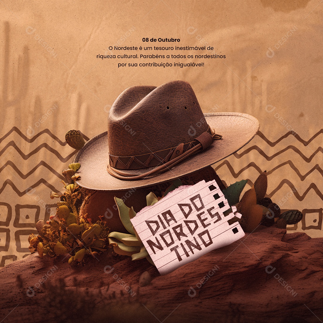 Social Media Dia do Nordestino 08 Outubro PSD Editável