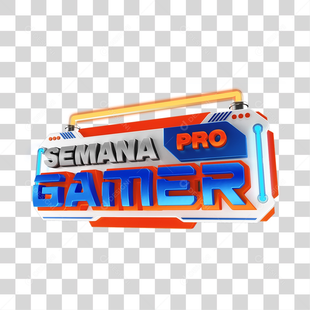 Selo 3D Semana Pro Gamer PNG Transparente