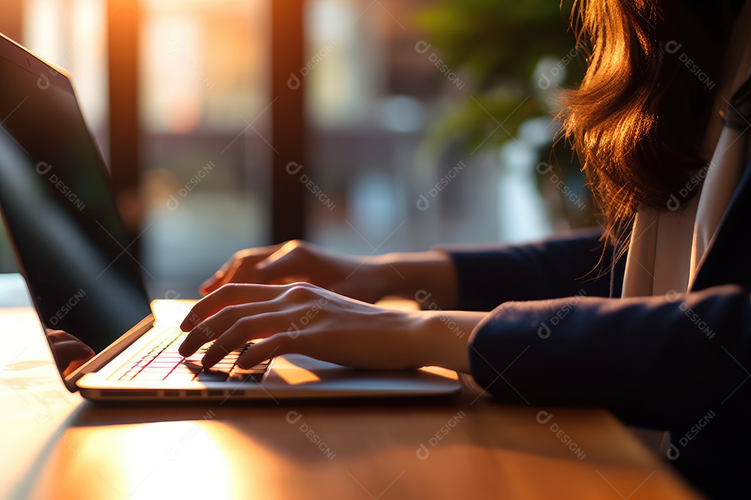 Jovem mulher trabalhando em escritório