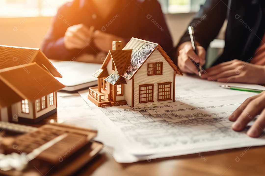 Empresários em escritório de imobiliária