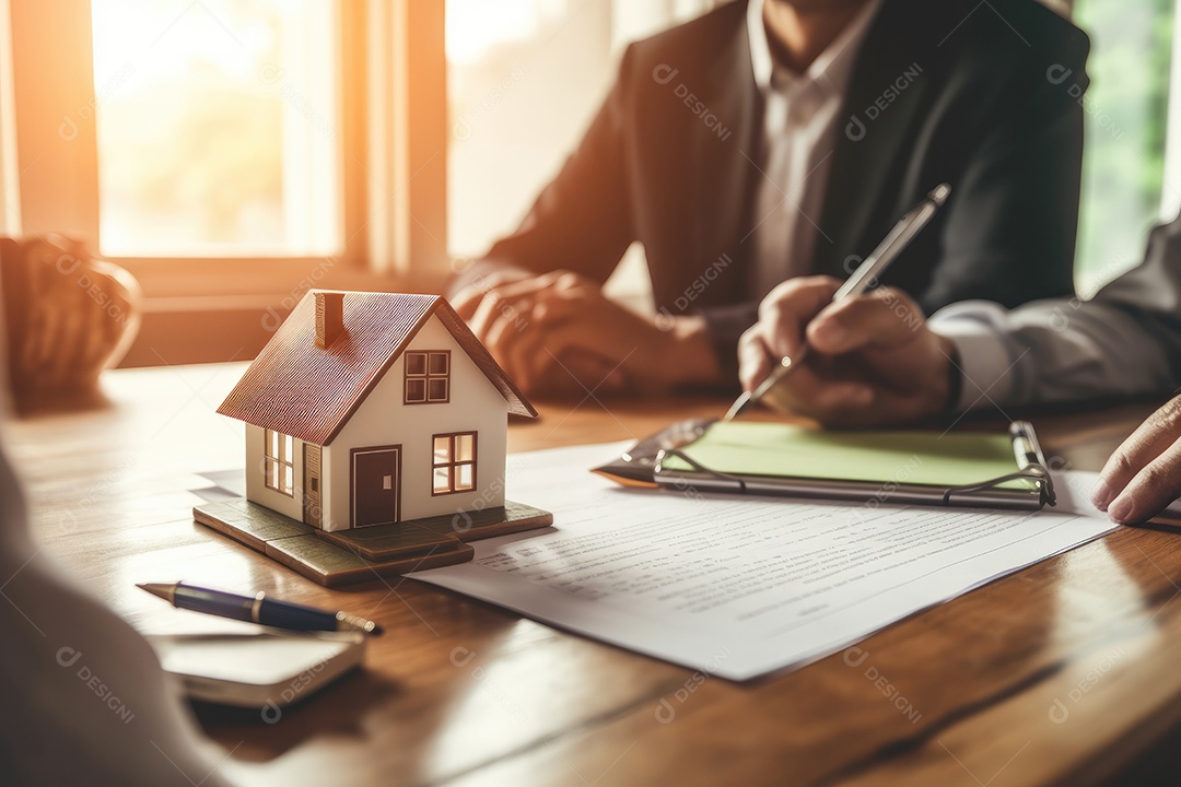 Empresários em escritório de imobiliária