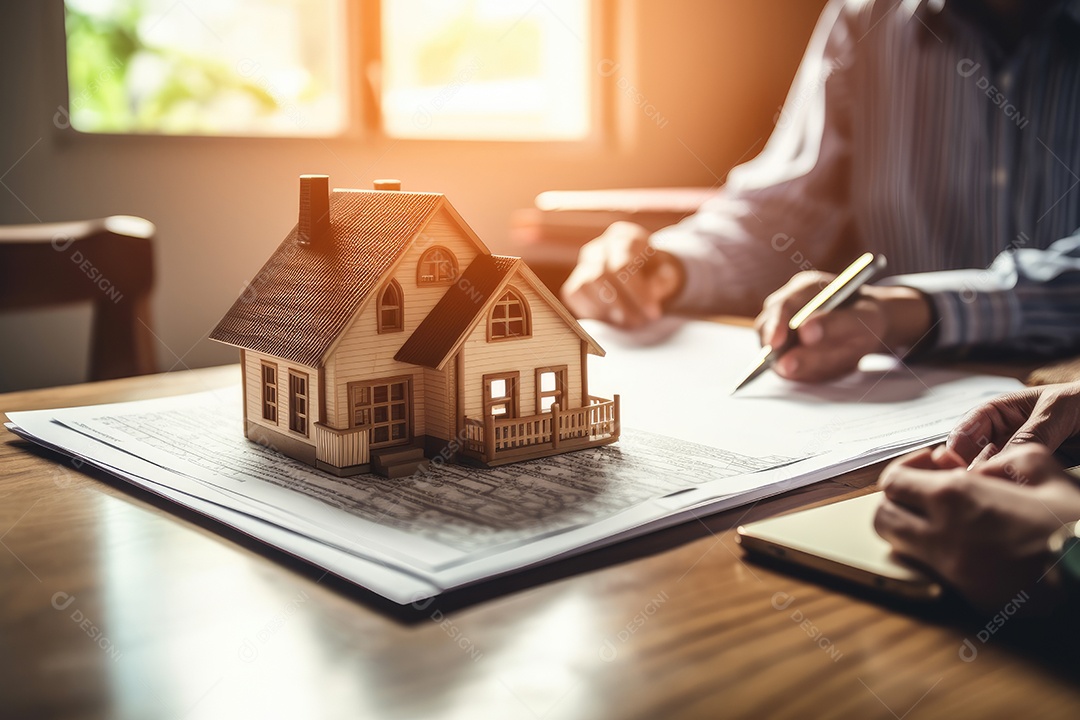 Empresários em escritório de imobiliária