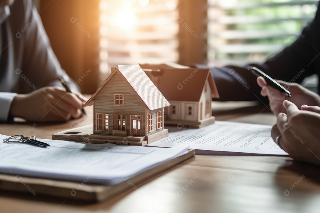 Empresários em escritório de imobiliária