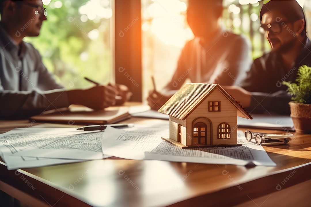 Empresários em escritório de imobiliária