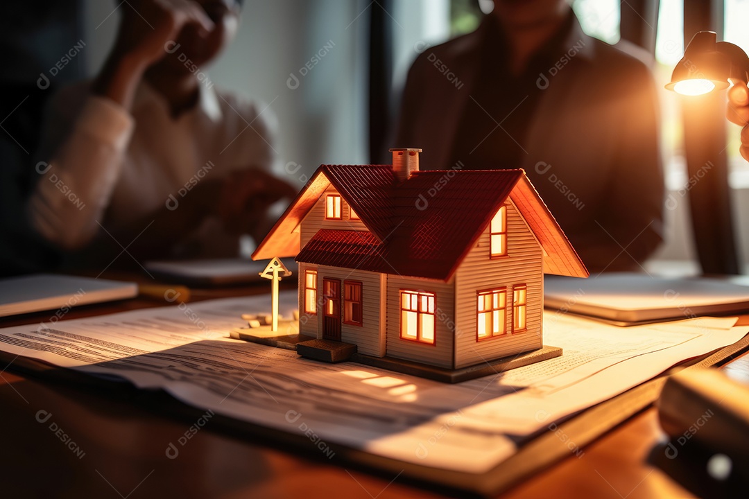 Empresários em escritório de imobiliária