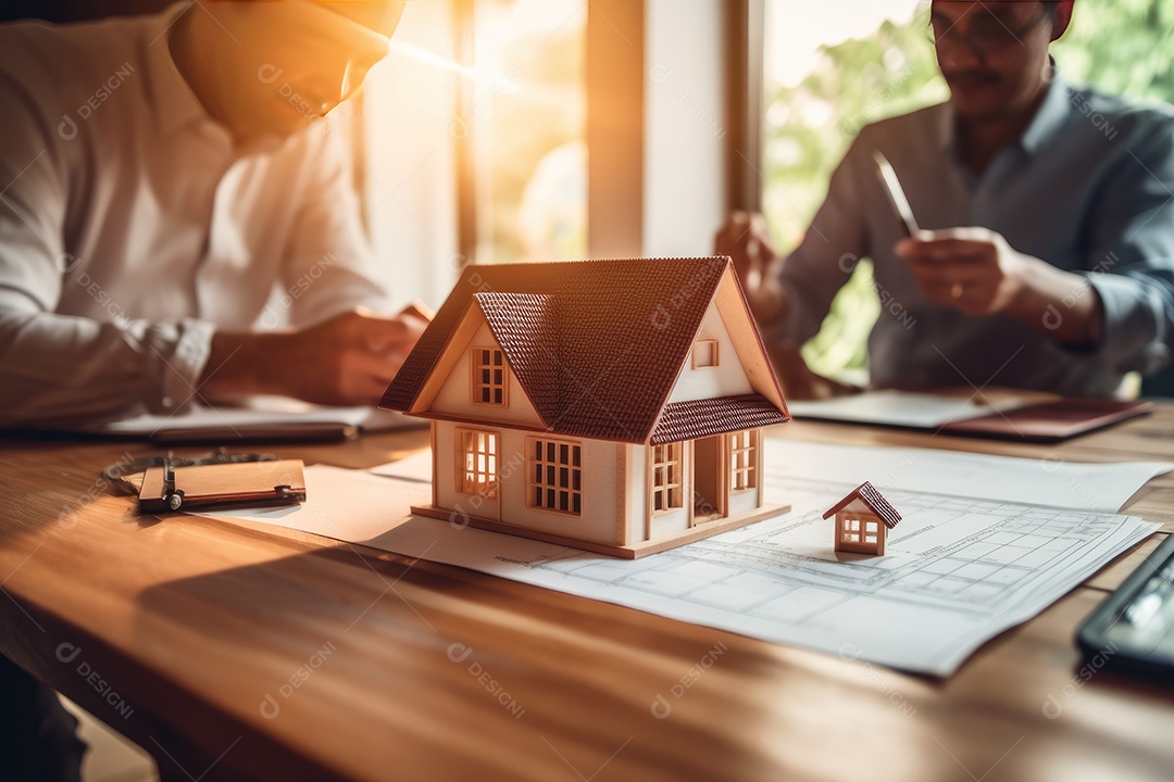 Empresários em escritório de imobiliária