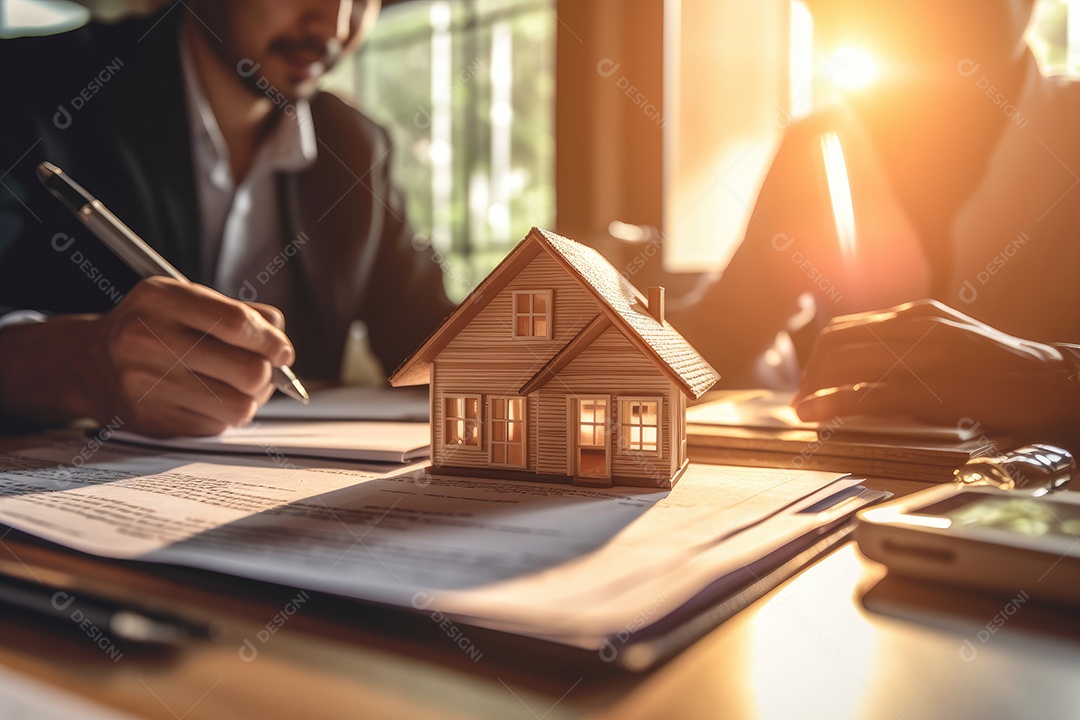 Empresários em escritório de imobiliária