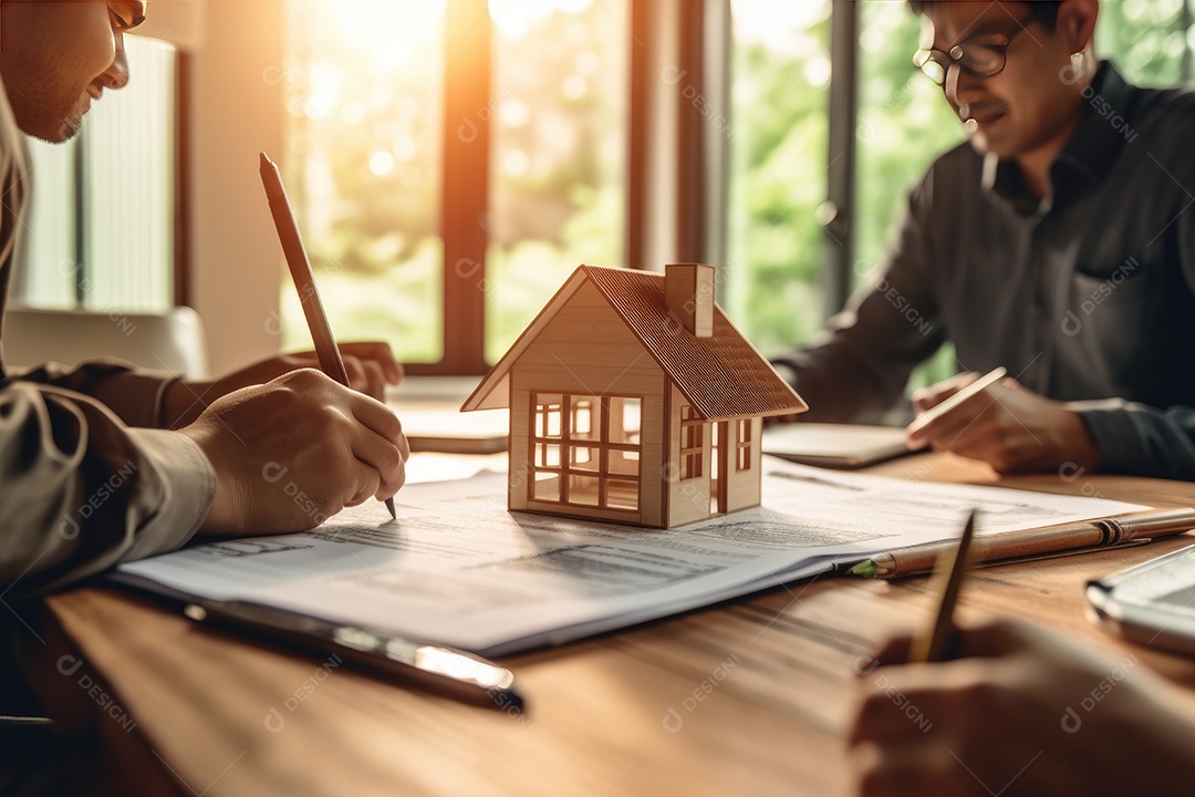 Empresários em escritório de imobiliária