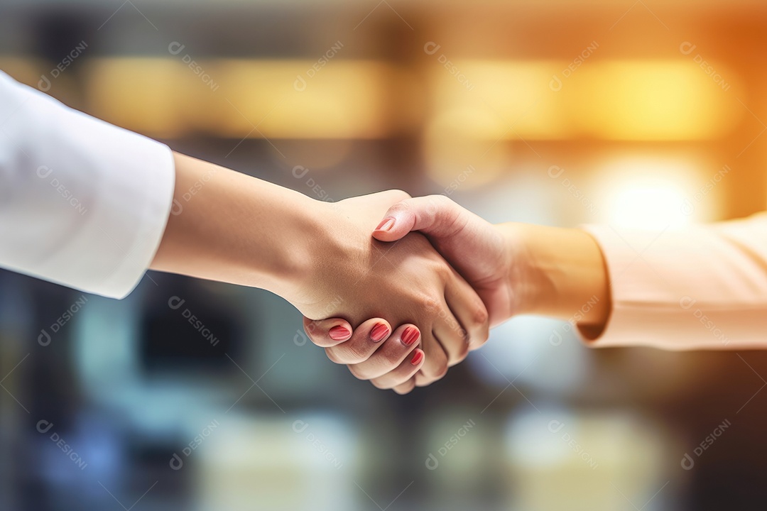 Cumprimento de duas mulheres de negócios