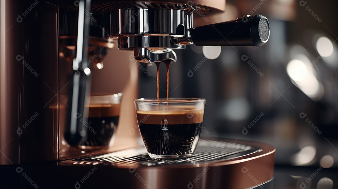 Máquina de café cappuccino delicioso