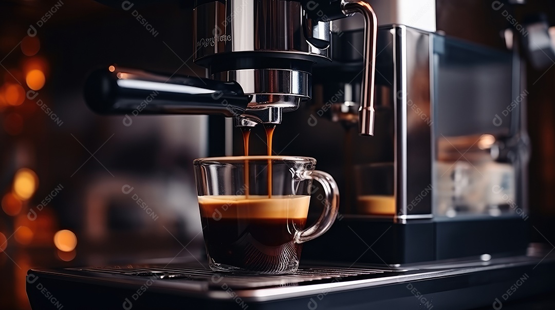 Máquina de café cappuccino delicioso