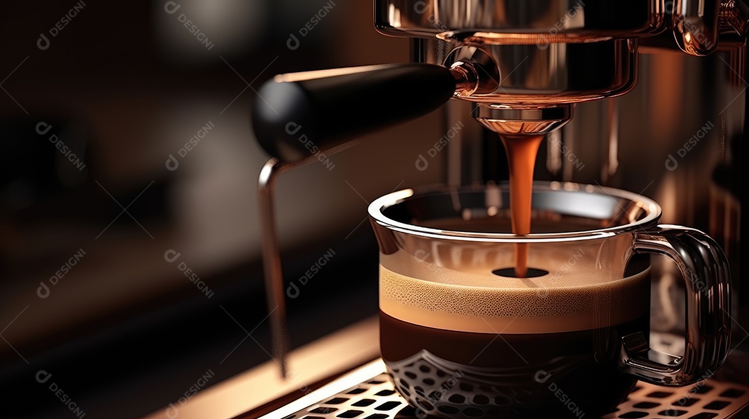 Máquina de café cappuccino delicioso