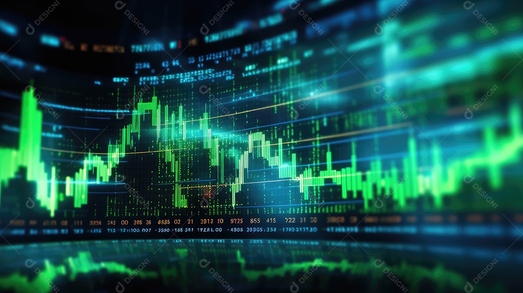 Gráfico financeiro de ações futuristas