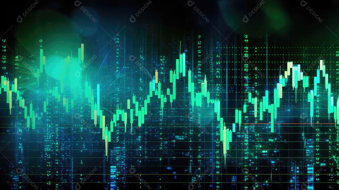 Gráfico de investimentos fixado em tela de computador
