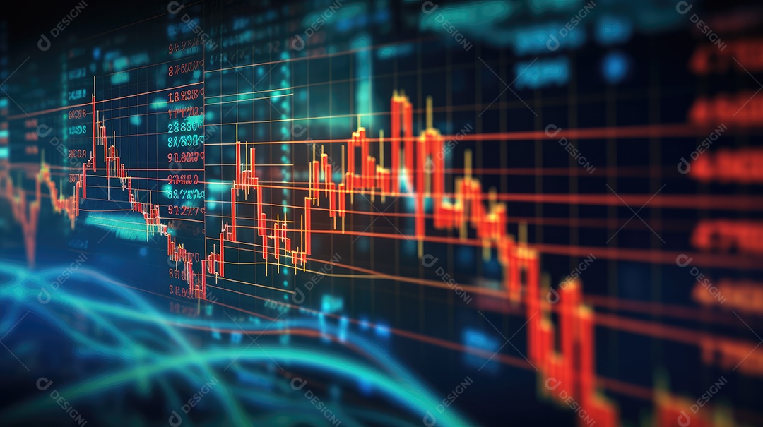 Gráfico de investimentos no mercado de ações